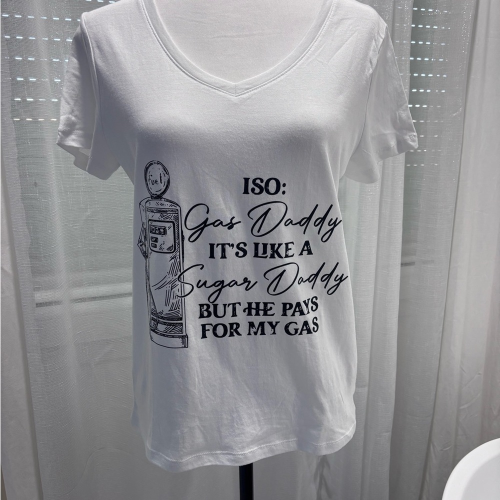 White Graphic Tee with Fun Text